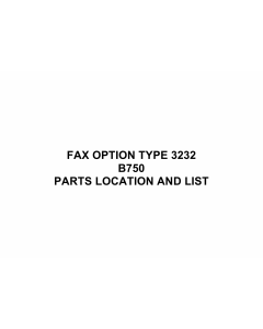 RICOH Options B750 FAX-OPTION-TYPE-3232 Parts Catalog PDF download
