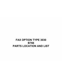 RICOH Options B766 FAX-OPTION-TYPE-3030 Parts Catalog PDF download
