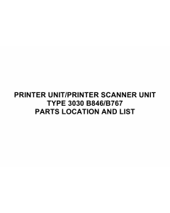 RICOH Options B767 B846 PRINTER-SCANNER-UNIT Parts Catalog PDF download
