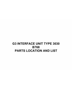 RICOH Options B768 G3-INTERFACE-UNIT-TYPE-3030 Parts Catalog PDF download