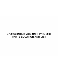 RICOH Options B780 G3-INTERFACE-UNIT-TYPE-3045 Parts Catalog PDF download