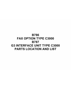 RICOH Options B786 B787 FAX-OPTION-TYPE-C3000 Parts Catalog PDF download