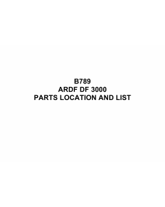 RICOH Options B789 ARDF-DF-3000 Parts Catalog PDF download