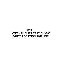 RICOH Options B791 INTERNAL-SHIFT-TRAY-SH3000 Parts Catalog PDF download