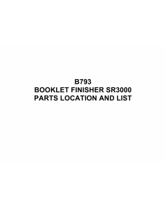 RICOH Options B793 BOOKLET-FINISHER-SR3000 Parts Catalog PDF download