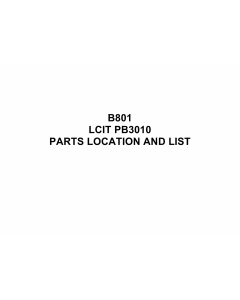 RICOH Options B801 LCIT-PB3010 Parts Catalog PDF download