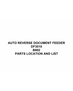 RICOH Options B802 AUTO-REVERSE-DOCUMENT-FEEDER Parts Catalog PDF download