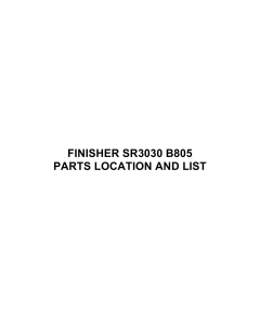RICOH Options B805 FINISHER-SR3030 Parts Catalog PDF download