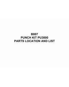 RICOH Options B807 PUNCH-KIT-PU3000 Parts Catalog PDF download