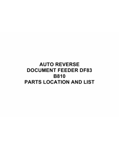RICOH Options B810 AUTO-REVERSE-DOCUMENT-FEEDER-DF83 Parts Catalog PDF download