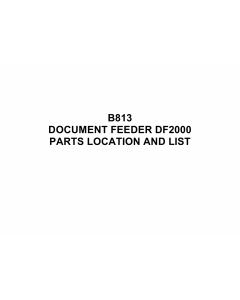 RICOH Options B813 DOCUMENT-FEEDER-DF2000 Parts Catalog PDF download