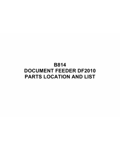 RICOH Options B814 DOCUMENT-FEEDER-DF2010 Parts Catalog PDF download