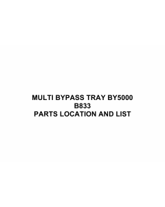 RICOH Options B833 MULTI-BYPASS-TRAY-BY5000 Parts Catalog PDF download