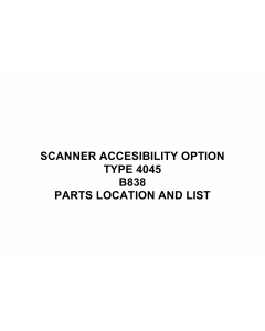 RICOH Options B838 SCANNER-ACCESIBILITY-OPTION-TYPE-4045 Parts Catalog PDF download