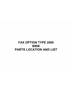 RICOH Options B868 FAX-OPTION-TYPE-2000 Parts Catalog PDF download