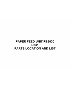 RICOH Options D331 PAPER-FEED-UNIT-PB3030 Parts Catalog PDF download