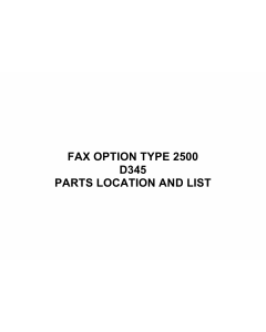 RICOH Options D345 FAX-OPTION-TYPE 2500 Parts Catalog PDF download