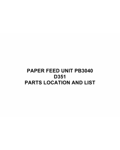 RICOH Options D351 PAPER-FEED-UNIT-PB3040 Parts Catalog PDF download