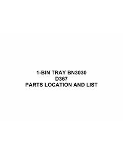 RICOH Options D367 1-BIN-TRAY-BN3030 Parts Catalog PDF download