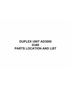 RICOH Options D369 DUPLEX-UNIT-AD3000 Parts Catalog PDF download