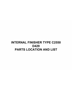 RICOH Options D429 INTERNAL-FINISHER-TYPE-C2550 Parts Catalog PDF download