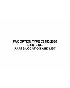 RICOH Options D432 D433 FAX-OPTION-TYPE-C2550-C2530 Parts Catalog PDF download