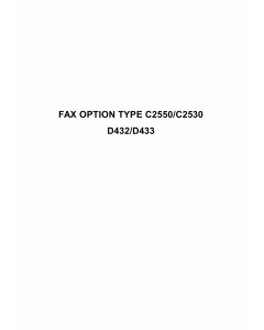 RICOH Options D432 D433 FAX-OPTION-TYPE-C2550-C2530 Service Manual PDF download