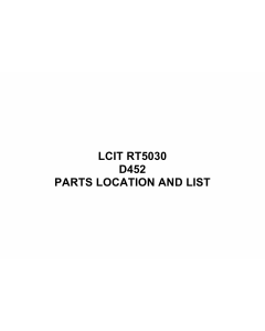 RICOH Options D452 LCIT-RT5030 Parts Catalog PDF download