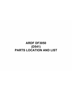 RICOH Options D541 ARDF-DF3050 Parts Catalog PDF download
