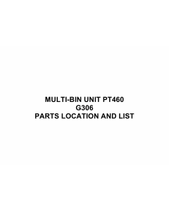 RICOH Options G306 MULTI-BIN-UNIT-PT460 Parts Catalog PDF download