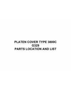 RICOH Options G329 PLATEN-COVER-TYPE-3800C Parts Catalog PDF download
