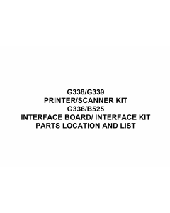 RICOH Options G338 G339 G336 B525 SCANNER-KIT INTERFACE-KIT Parts Catalog PDF download