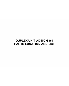RICOH Options G361 DUPLEX-UNIT-AD450 Parts Catalog PDF download