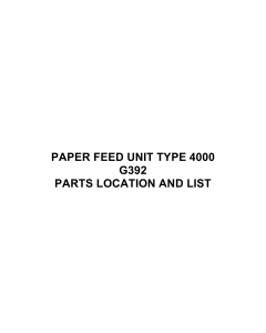 RICOH Options G392 PAPER-FEED-UNIT-TYPE-4000 Parts Catalog PDF download