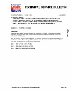 RICOH Options G552 DUPLEX-UNIT Parts Catalog PDF download