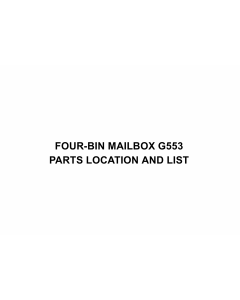 RICOH Options G553 FOUR-BIN-MAILBOX Parts Catalog PDF download