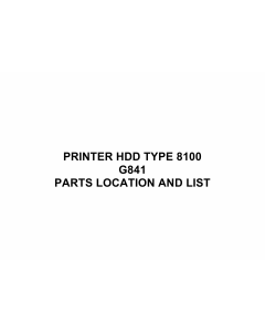 RICOH Options G841 PRINTER-HDD-TYPE-8100 Parts Catalog PDF download