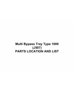 RICOH Options J507 Multi-Bypass-Tray-Type-1000 Parts Catalog PDF download