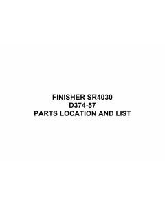 RICOH Options SR4030 D374 FINISHER Parts Catalog PDF download