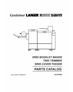 RICOH Options SR85 BOOKLET-MAKER TRIMMER COVER-FEEDER Parts Catalog PDF download