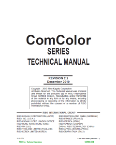 RISO ComColor Series TECHNICAL Service Manual