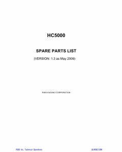 RISO HC 5000 Parts List Manual