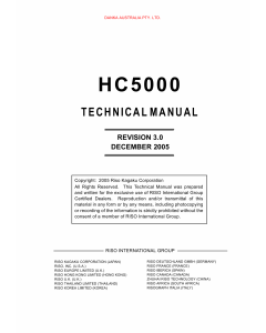 RISO HC 5000 TECHNICAL Service Manual