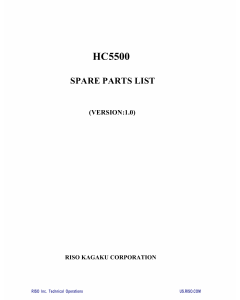 RISO HC 5500 Parts List Manual