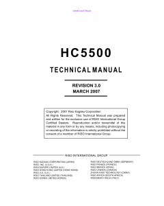 RISO HC 5500 TECHNICAL Service Manual