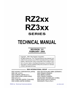 RISO RZ 200 220 230 230C 300 310 370 370C 390 TECHNICAL Service Manual