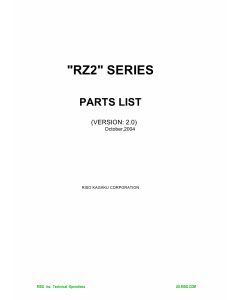 RISO RZ 200 220 230 Parts List Manual