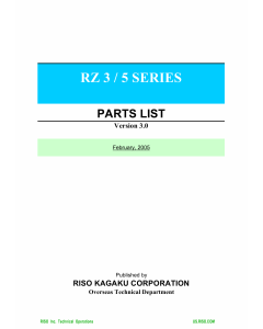 RISO RZ 300 310 330 370 390 500 510 570 590 TECHNICAL Parts List Manual