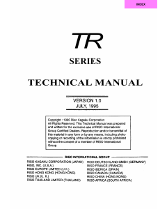 RISO TR 1510 1530 TECHNICAL Service Manual