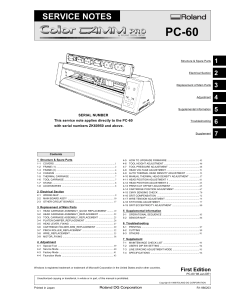 Roland ColorCAMM-Pro PC 60 Service Notes Manual